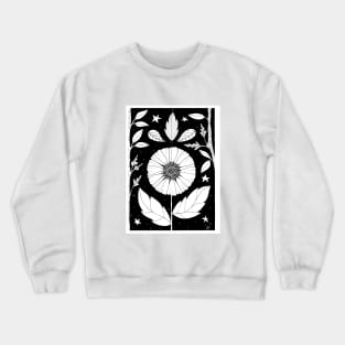 Flower Black & White Crewneck Sweatshirt